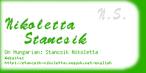 nikoletta stancsik business card